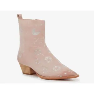 New Free People Bowers Embroidered Pink Boots Size 8