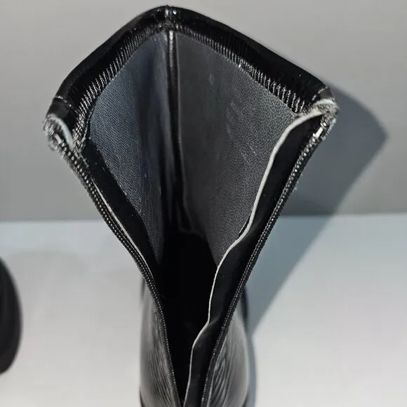 NEW Free People Double Stack Platform Boot Black Patent Leather EU Size 40