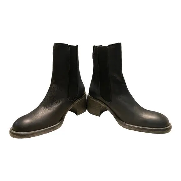 NEW Free People Essential Chelsea Metallic Boots 9.5  Zip Block Heel