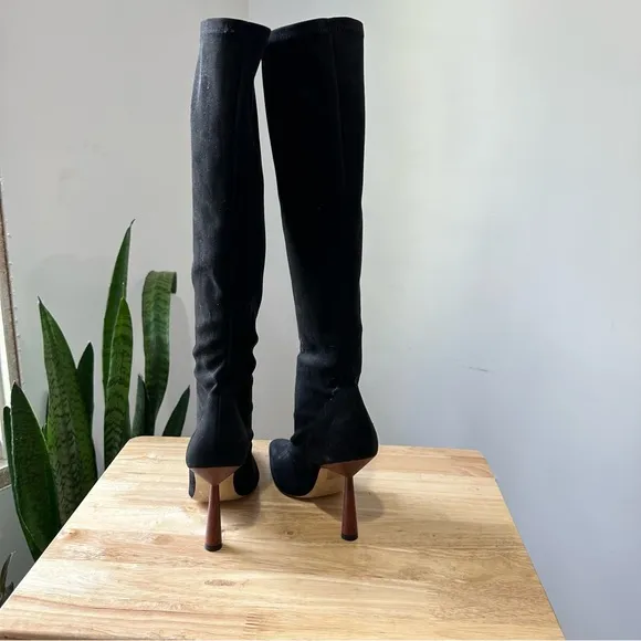 NEW Gia Borghini x RHW Stretch Knee High Boot Black
