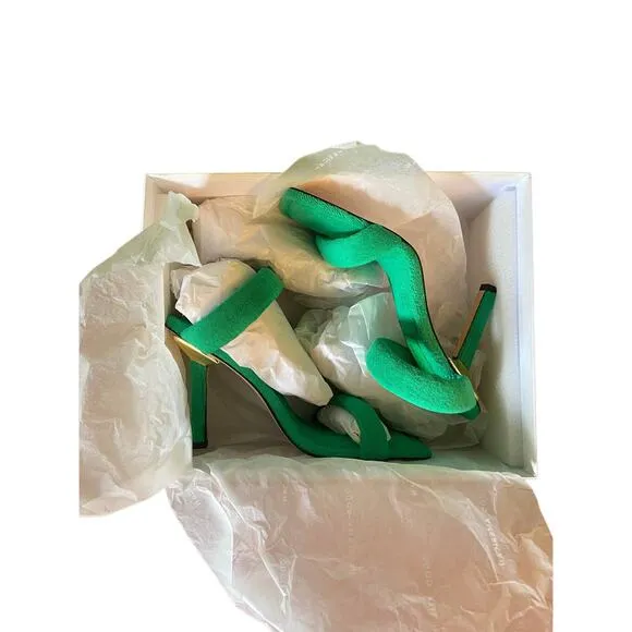 NEW Good American Women's Terry Slip On High Heel Sandals Size 8.5