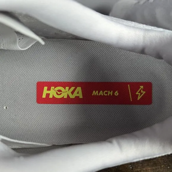 NEW Hoka One One Mach 6 Mens Size 11 D Running Shoes 1147790 WNOL White