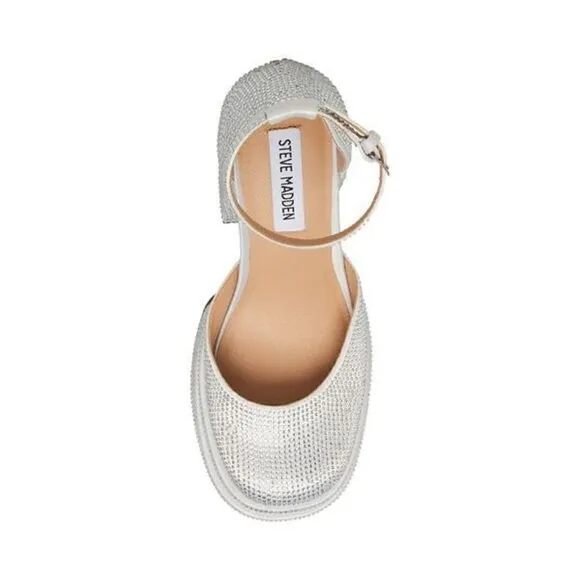 New in Box Steve Madden Charlize double platform shoes in crystal