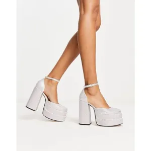 New in Box Steve Madden Charlize double platform shoes in crystal
