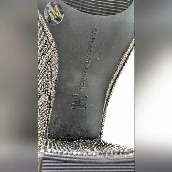 New INC International Concepts Boots Paiton Block Heel Pewter Crystal Womens 5