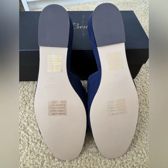 NEW J. Crew Mini-wedge Slides With Lace-up Ribbon Sandals &quot;Navy&quot; Size 8.5
