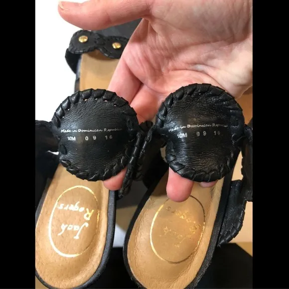 NEW Jack Rogers Shelby Wedge Sandals‎ Black [ SZ 10M ]