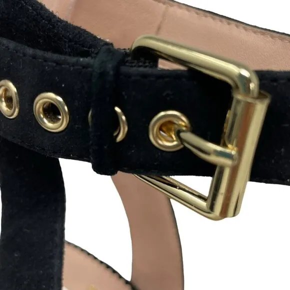 NEW J.Crew Penny Black Suede Block Heeled Sandals Size 9.5