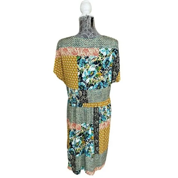 New Johnny Was Paisley Block Relaxed T-Shirt Dress Size Large
