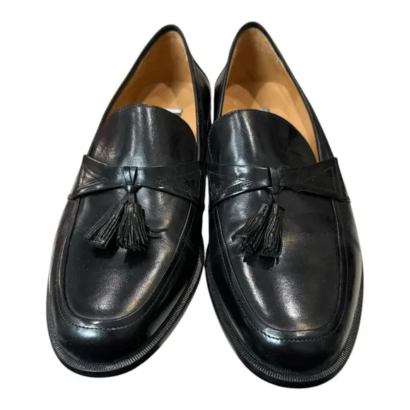 New Johnston &amp; Murphy Men's Horner Black Leather Loafers Dress Shoes 12  12W
