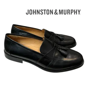 New Johnston &amp; Murphy Men's Horner Black Leather Loafers Dress Shoes 12  12W