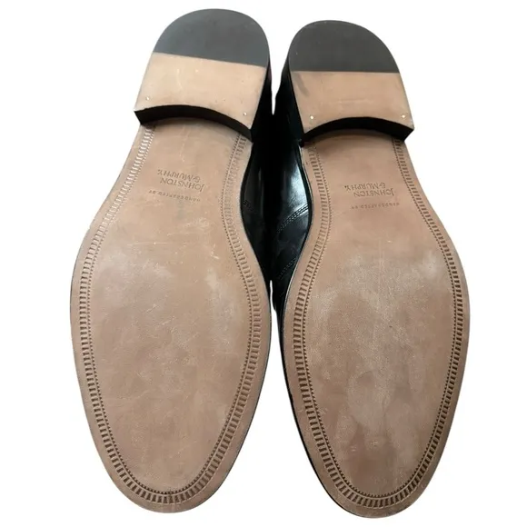 New Johnston &amp; Murphy Men's Horner Black Leather Loafers Dress Shoes 12  12W