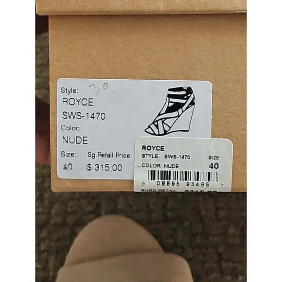 NEW Joie Royce Back Zip Wedge Sandals 40 / 10 Natural Suede Ret. $315
