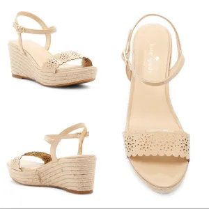 NEW Kate Spade Mennie Wedge Platform Sandals 9.5 tan