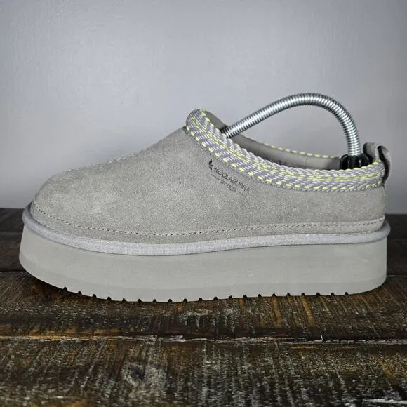 NEW Koolaburra by UGG Burree Platform Womens Size 9 Slipper Shoes Gray Green
