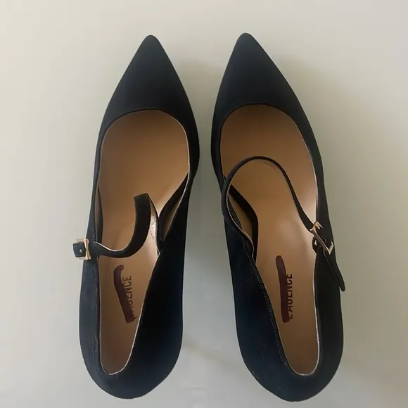 New L’AGENCE Jolie Black Suede Mary Jane Pumps Size 10