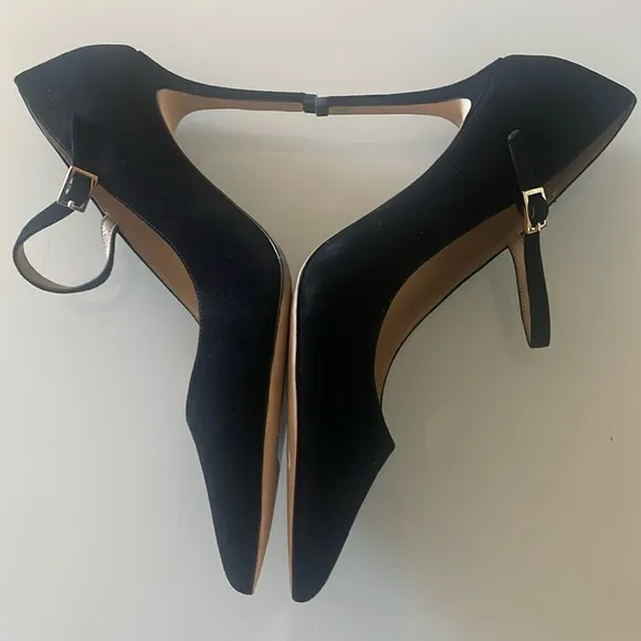 New L’AGENCE Jolie Black Suede Mary Jane Pumps Size 10