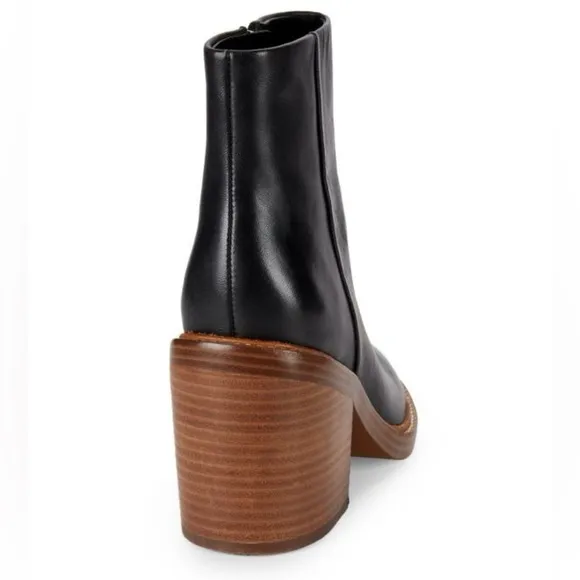 New! Marc Fisher ML Haleena Black Leather Ankle Boots - Size 9