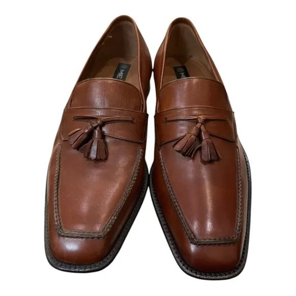New Mezlan 2135 Cognac Men's Leather Slip-on Loafers Dress Shoes 9  9M