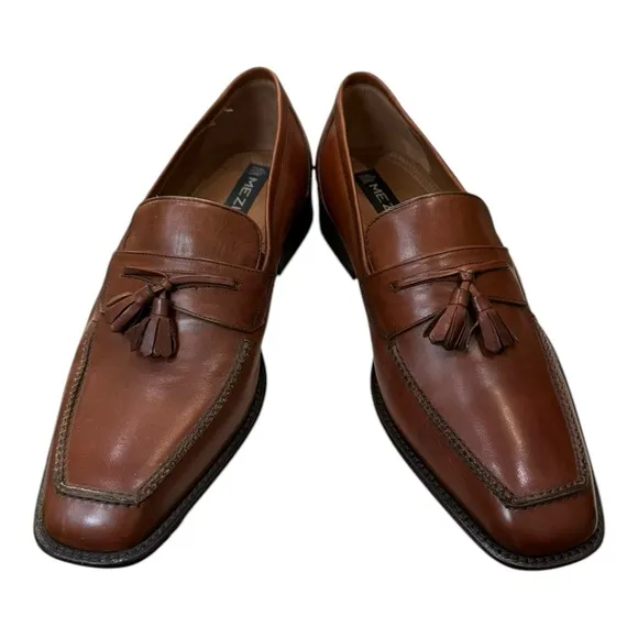 New Mezlan 2135 Cognac Men's Leather Slip-on Loafers Dress Shoes 9  9M