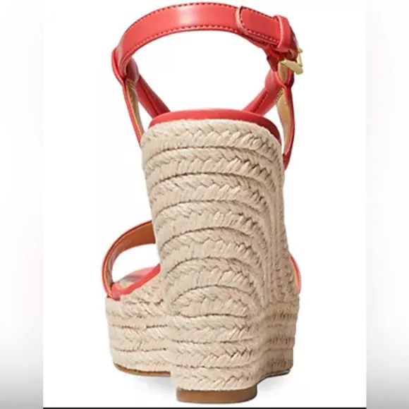 NEW Michael Kors Signature Style Coral Wedge Sandals.