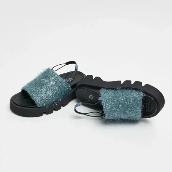 New Miista E8 Noreen Blue Sandals Platform Shoes