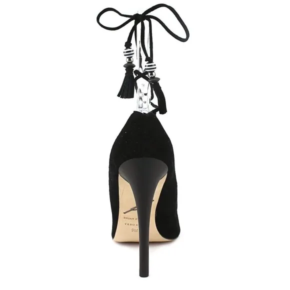 NEW NWOB Brian Atwood Hanna Suede Tie Pumps 10