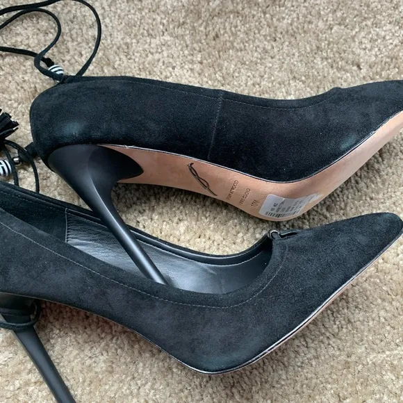 NEW NWOB Brian Atwood Hanna Suede Tie Pumps 10