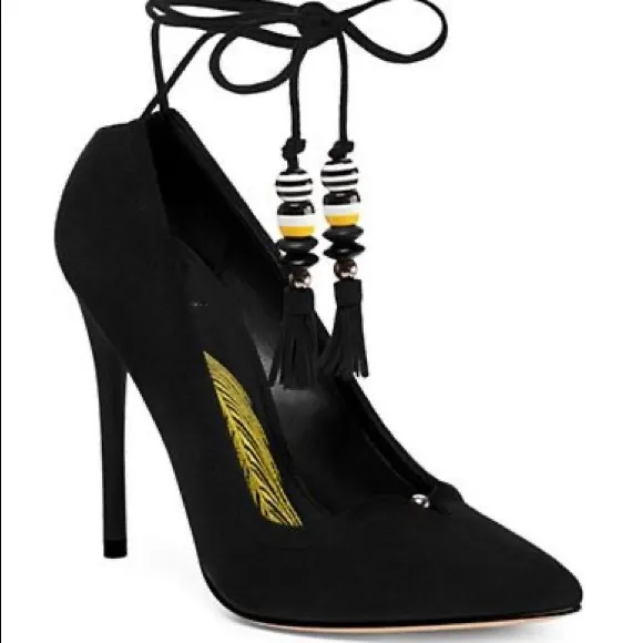 NEW NWOB Brian Atwood Hanna Suede Tie Pumps 10
