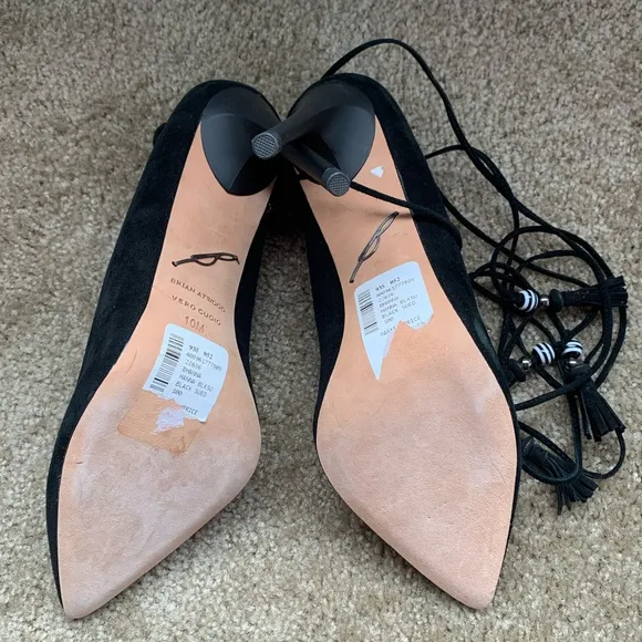 NEW NWOB Brian Atwood Hanna Suede Tie Pumps 10