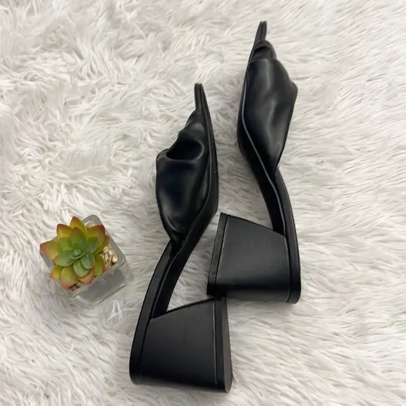 NEW Open Edit Cora Black twist heel sandals women size 8