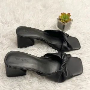 NEW Open Edit Cora Black twist heel sandals women size 8