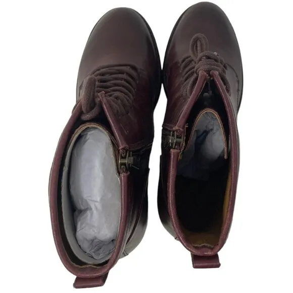 NEW Patricia Nash Sicily Merlot Women's Size 8.5 Boots Block Heel Leather