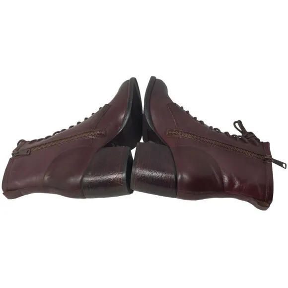 NEW Patricia Nash Sicily Merlot Women's Size 8.5 Boots Block Heel Leather