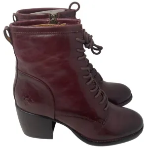 NEW Patricia Nash Sicily Merlot Women's Size 8.5 Boots Block Heel Leather
