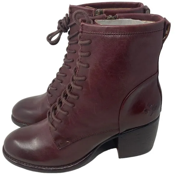 NEW Patricia Nash Sicily Merlot Women's Size 8.5 Boots Block Heel Leather