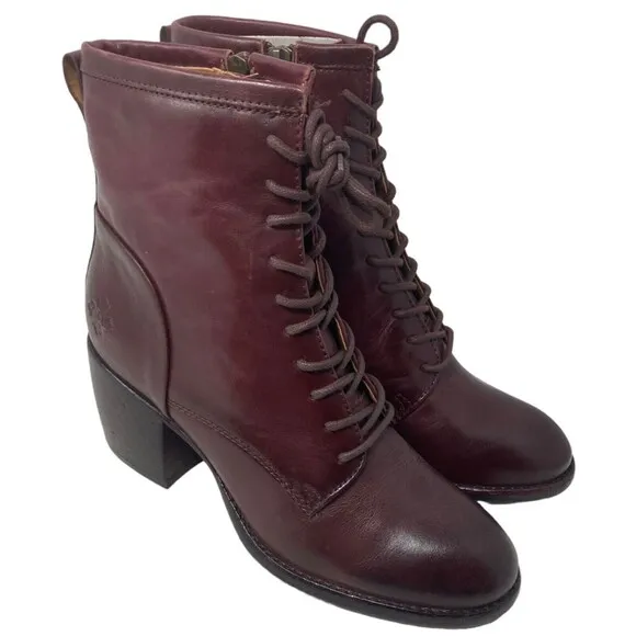 NEW Patricia Nash Sicily Merlot Women's Size 8.5 Boots Block Heel Leather