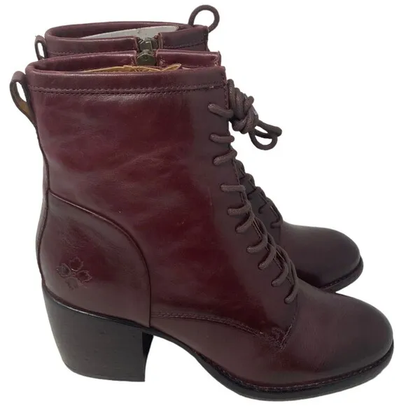 NEW Patricia Nash Sicily Merlot Women's Size 8.5 Boots Block Heel Leather