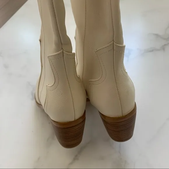New Princess Polly Billini Novena faux leather white cowboy boots Size 10