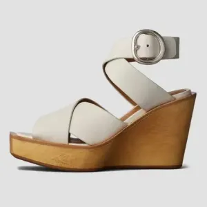 NEW Rag &amp; Bone Santiago 104MM Suede Wedge Sandals in Dune Size 11