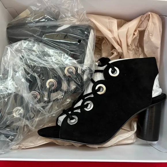 New Rebecca Minkoff Adelia Block Heels Booties, Sandals sz 8