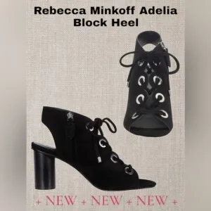 New Rebecca Minkoff Adelia Block Heels Booties, Sandals sz 8