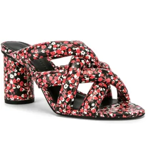 NEW Rebecca Minkoff Red Floral Amandine Block Heel Tubular Sandals 6