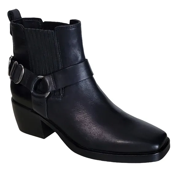 New Sam edelman bellanie size 6 leather harness strap block heel western boots