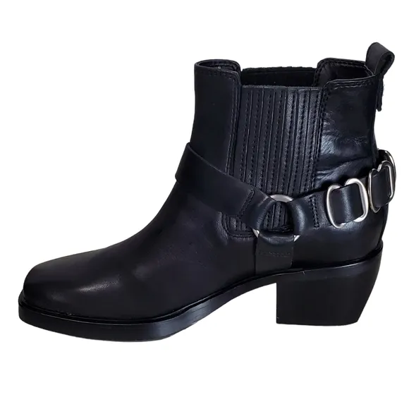 New Sam edelman bellanie size 6 leather harness strap block heel western boots
