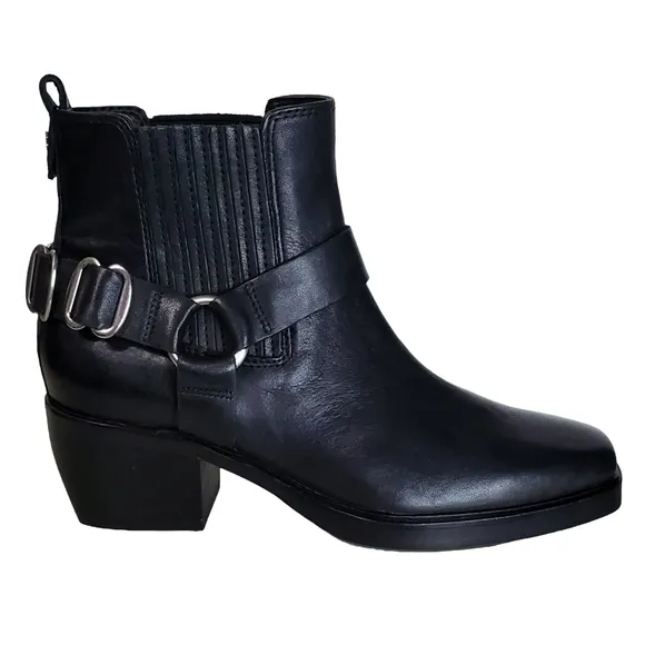 New Sam edelman bellanie size 6 leather harness strap block heel western boots