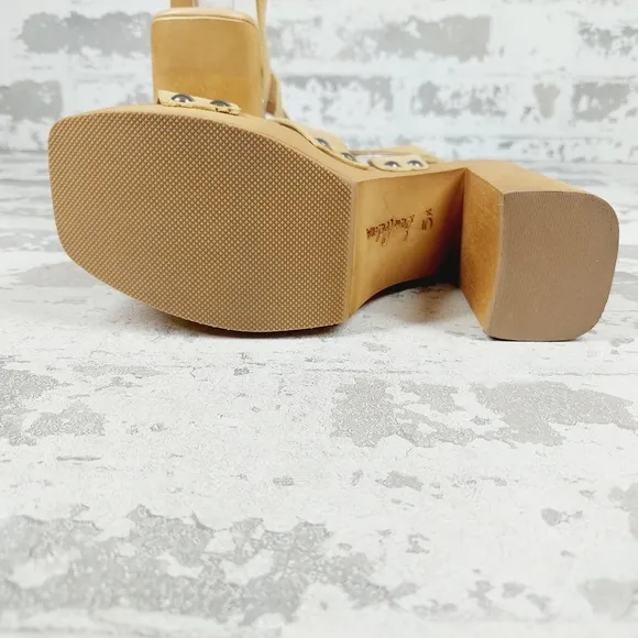 NEW Sam Edelman Rosalind Tan Suede Block Heel Ankle Strap Sandals E354