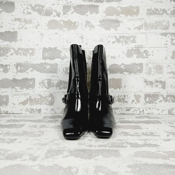 NEW Sam Edelman Women's Suzette 2 Black Square Toe High Heel Chelsea Boots B432