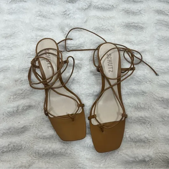 New Schutz Antosha Lace Up High-Heel Sandals