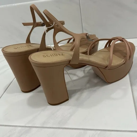 NEW! SCHUTZ True Beige Kelsie Platform Sandal - Size 10.5